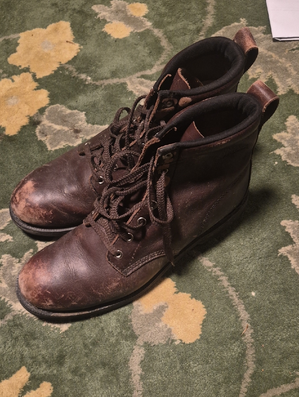 Men's Brown Lace-Up Leather Work Boots